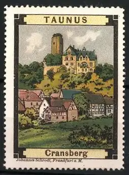 Reklamemarke Cransberg / Taunus, Burg - und Ortsansicht