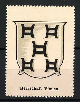 Reklamemarke Vianen, Herrschaft Vianen, Wappen mit schwarzen Symbolen