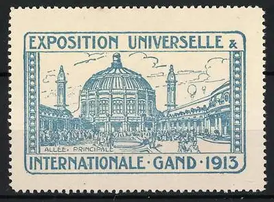 Reklamemarke Gand, Exposition Universelle & Internationale 1913, Pavillonansicht