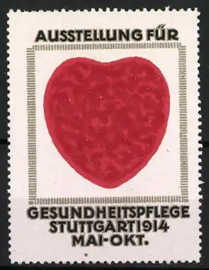 Reklamemarke Stuttgart, Ausstellung für Gesundheitspflege 1914, Herz-Symbol