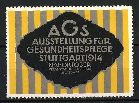 Reklamemarke Stuttgart, Ausstellung für Gesundheitspflege 1914, Streifenmuster