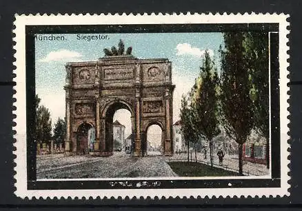 Reklamemarke München, Siegestor, Triumphbogen-Ansicht