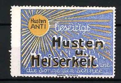 Reklamemarke Husten ANTI, beseitigt Husten und Heiserkeit