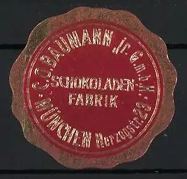 Reklamemarke München, Schokoladenfabrik G. C. Baumann, Siegeloptik