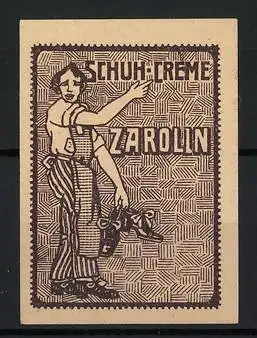 Reklamemarke Schuhcreme Zarolin, Schuhputzer