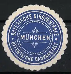 Reklamemarke München, Bayerische Girozentrale, Öffentliche Bankanstalt