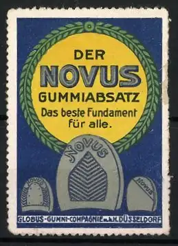 Reklamemarke Düsseldorf, Der Novus Gummiabsatz, Schuhabsätze