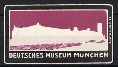 Reklamemarke München, Deutsches Museum München, Gebäudesilhouette