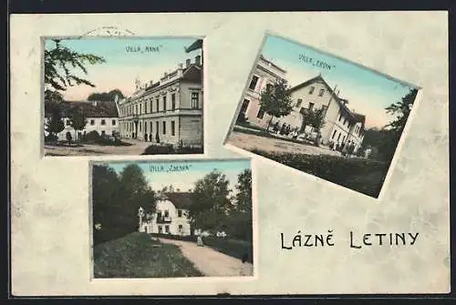 AK Lázne Letiny, Villa Anna, Villa Ervin, Villa Zdenka