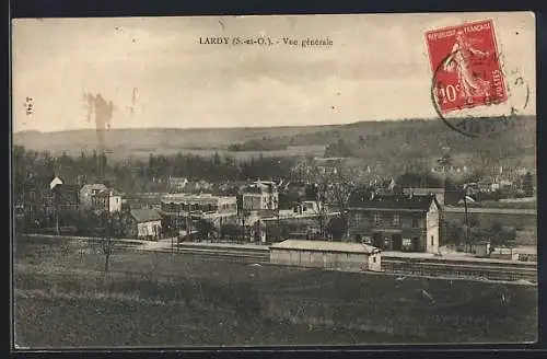 AK Lardy, Vue Gènèrale, Bahnhof