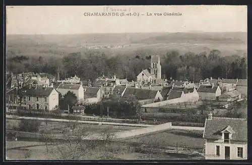 AK Chamarande, Vue Générale, Ortsansicht mit Blick ins Land