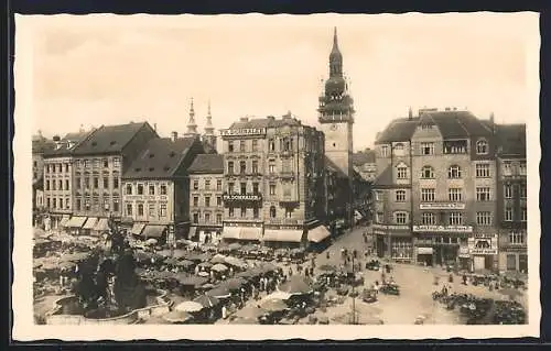 AK Brünn, Der Krautmarkt aus der Vogelschau