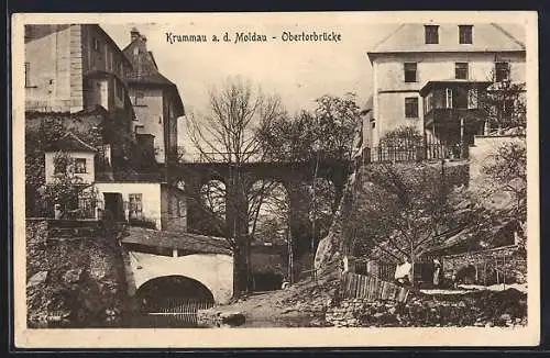 AK Krumau / Cesky Krumlov, Obertorbrücke