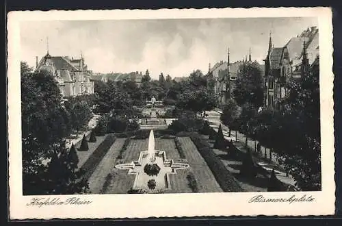 AK Krefeld / Rhein, Bismarckplatz aus der Vogelschau