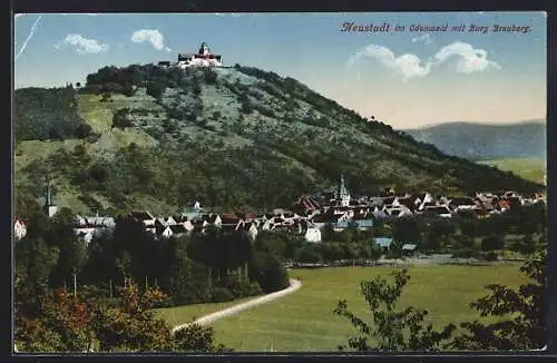 AK Neustadt / Odenwald, Ortsansicht mit Burg Breuberg