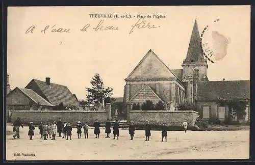 AK Theuville, Place de l'Eglise