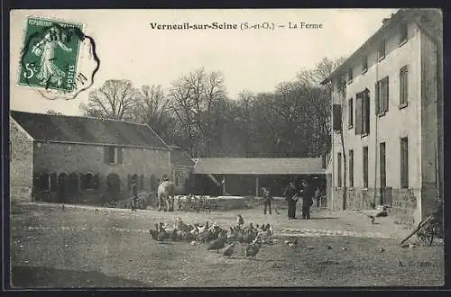 AK Verneuil-sur-Seine, La Ferme, auf dem Bauernhof