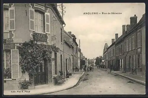 AK Anglure, Rue de Sézanne, Blick in die Strasse