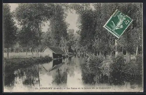 AK Etrechy, La Juine et le lavoir de la Commune