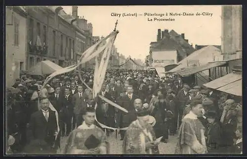 AK Clèry, Pèlerinage à Notre-Dame, La Procession