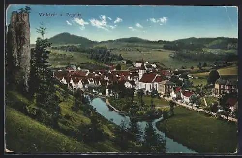 AK Velden a. Pegnitz, Teilansicht mit Kirche