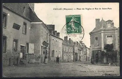 AK Cuillé, Place de l`Église et Rue de Saint-Poix