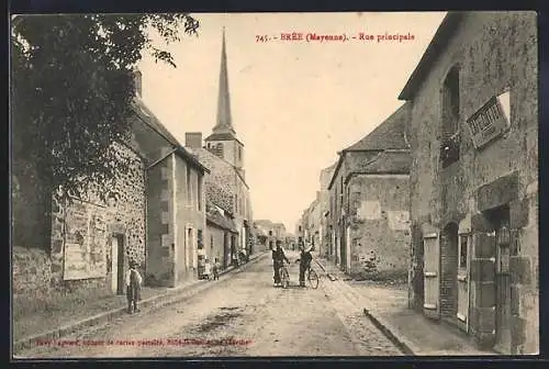 AK Brée, Rue Principale mit Cafe Quittet