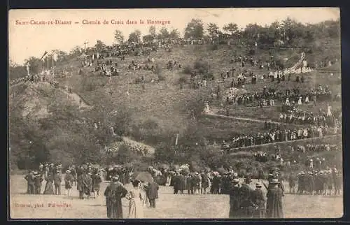 AK Saint-Calais-du-Désert, Chemin de Croix dans la Montagne