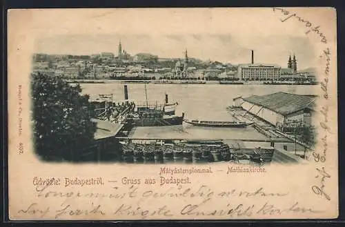 AK Budapest, Blick zur Mathiaskirche