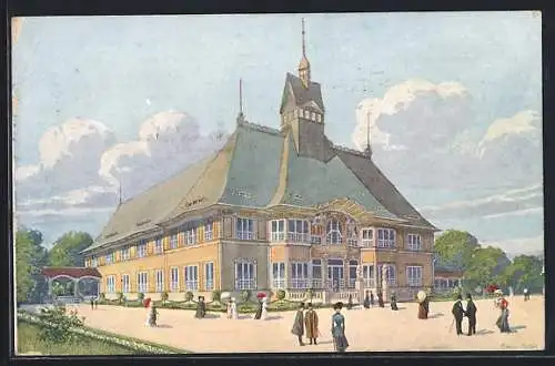 Künstler-AK Praha, Jubilejni vystavy 1908, Pavilon obchodni a zivnost. komory