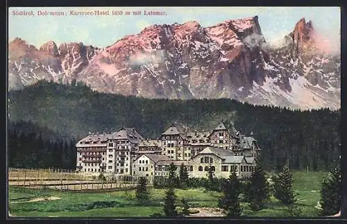 AK Karersee, Hotel mit Latemar