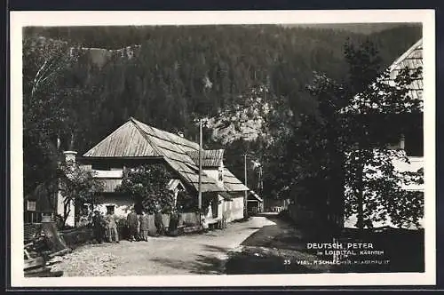 AK Ferlach, Loibltal, Gasthaus Deutsch Peter und Leute