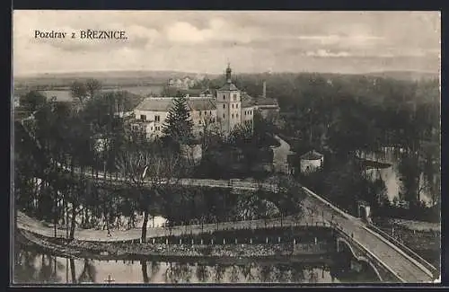 AK Breznice, Zámek, Blick nach Schloss