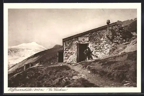 AK Hoffmannshütte, Gr. Glockner, Motiv mit Bergsteiger