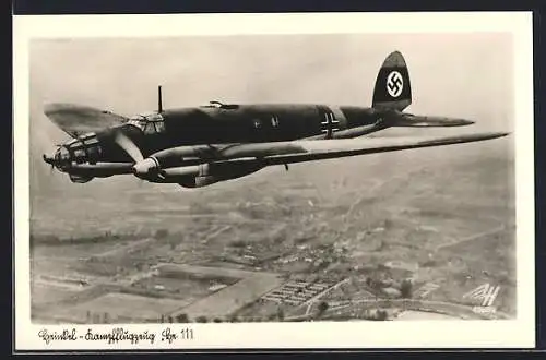 AK Heinkel-Kampfflugzeug HN 111 mit 