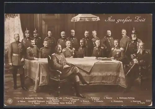 AK Aus grosser Zeit, Heerführer am grossen Tisch, General von Mackensen, von Falkenhayn, von Beseler