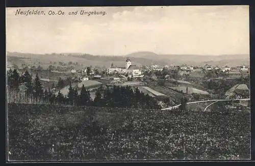 AK Neufelden /Ob.-Oe., Teilansicht mit Kirche