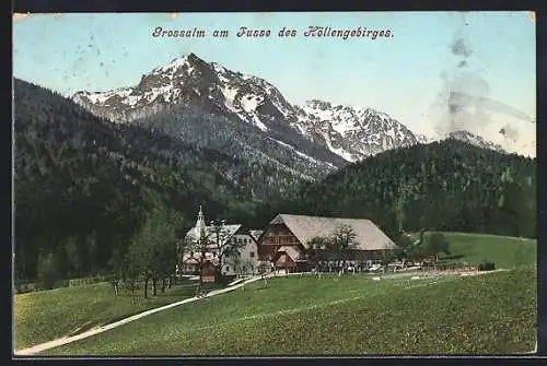 AK Altmünster, Salzkammergut, Grossalm am Fusse de Höllengebirges