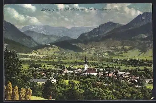 AK Kirchdorf a. d. Pyhrnbahn, Ortsansicht gegen Warscheneck