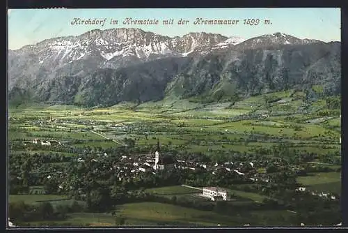 AK Kirchdorf im Kremstal, Teilansicht mit der Kremsmauer