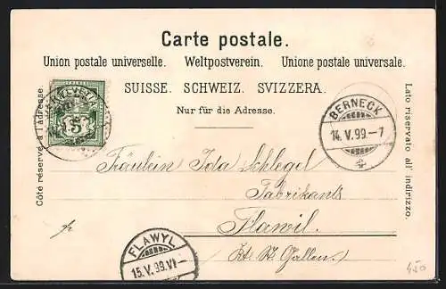 Lithographie Sennrin und Salontyroler in Trachten