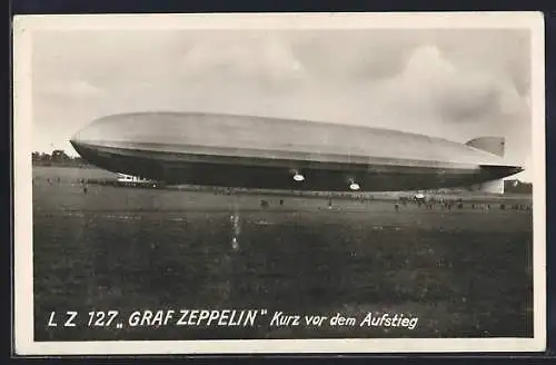 AK LZ 127 Graf Zeppelin kurz vor dem Aufstieg