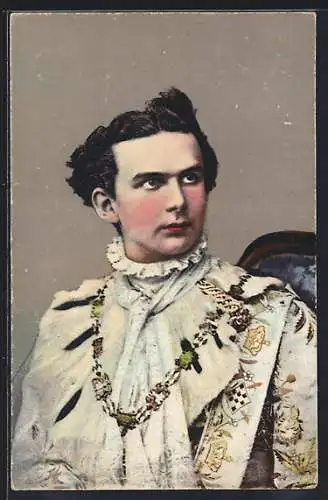 AK König Ludwig II. als Georgiritter