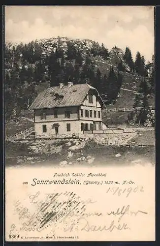 AK Schottwien, Friedrich Schüler Alpenhotel am Sonnwendstein