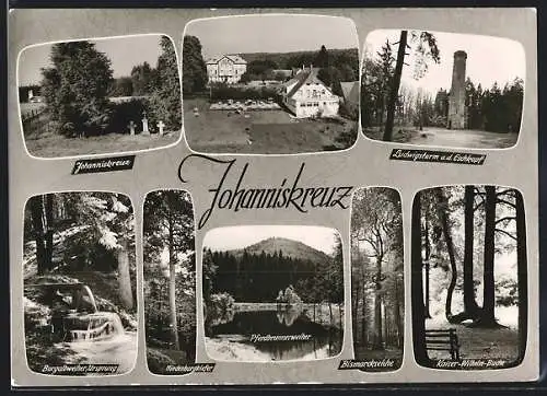 AK Trippstadt, Johanniskreuz, Gasthaus-Pension, Hch.Braband, Ludwigsturm a.d.Eschkopf, Bismarckseiche