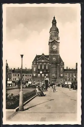 AK Prossnitz, Marktplatz mit Rathaus