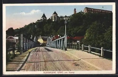 AK Gars am Kamp, Brückenansicht mit Blick zur Burgruine