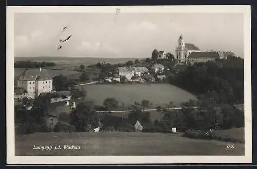 AK Langegg i. d. Wachau, Panorama mit Kloster