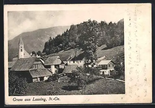 AK Göstling an der Ybbs, Lassing, Teilansicht Ort mit Kirche