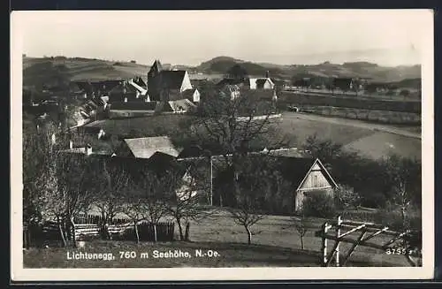 AK Lichtenegg /N.-Oe., Ortspartie mit Kirche